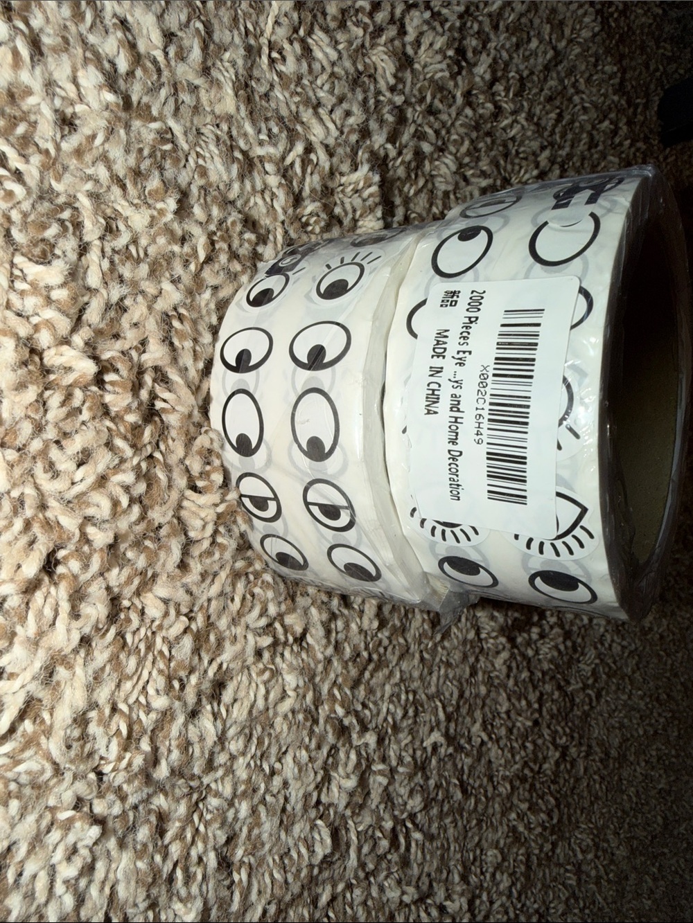 Eye Sticker Rolls - Black on White
